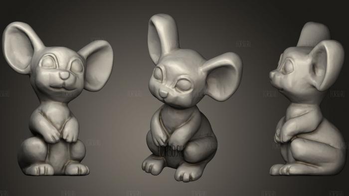 Dash The Mouse stl model for CNC